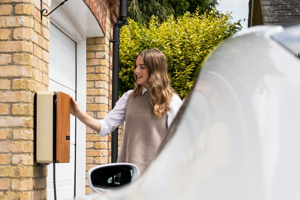 EV charging from a normal socket at home with saved-up energy from SolarPV-Battery setup.