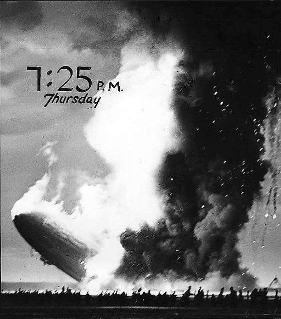 Hindenburg ablaze May 6 1937